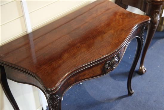 A fine pair of George III French Hepplewhite mahogany card tables, W.3ft 1in. D.1ft 6in. H.2ft 4.5in.